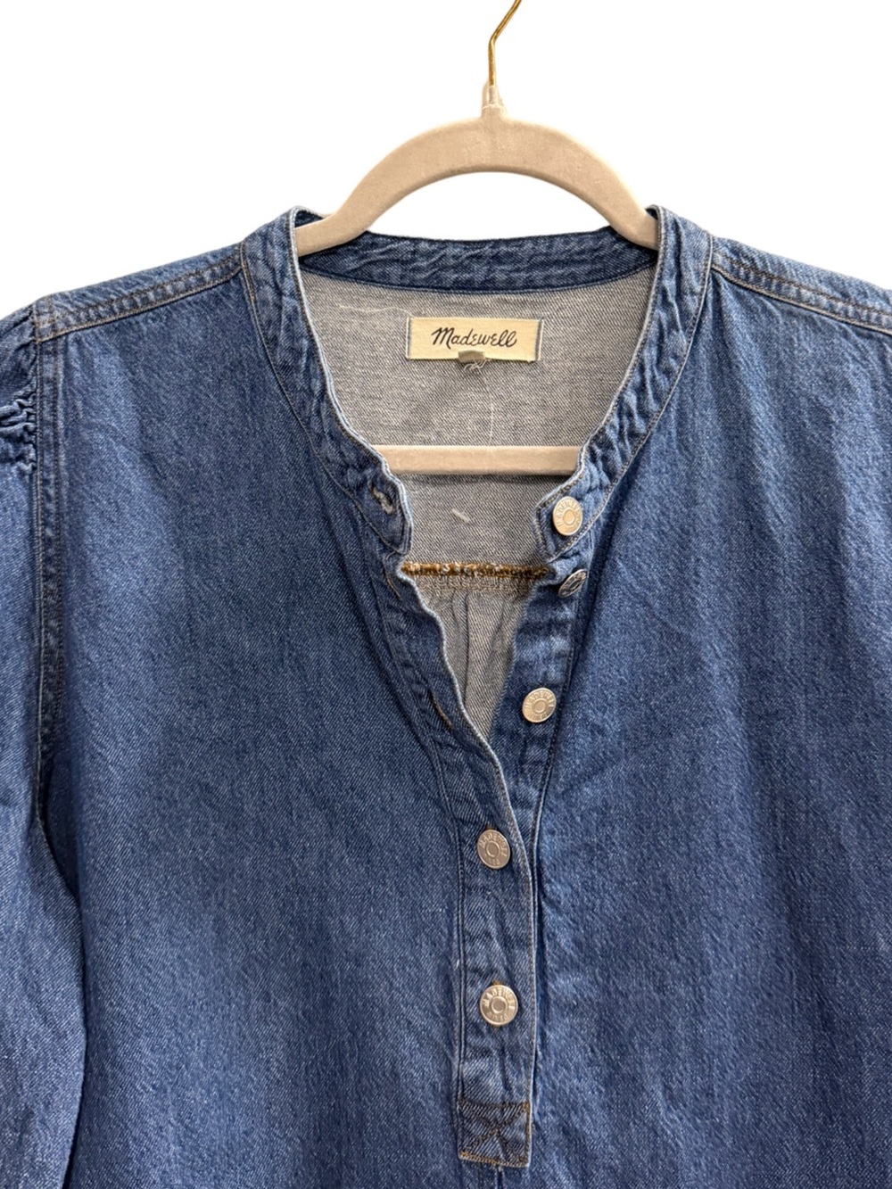 MADEWELL Denim Patch Pocket Popover Shirtdress Blue Size XL - Picture 5 of 10